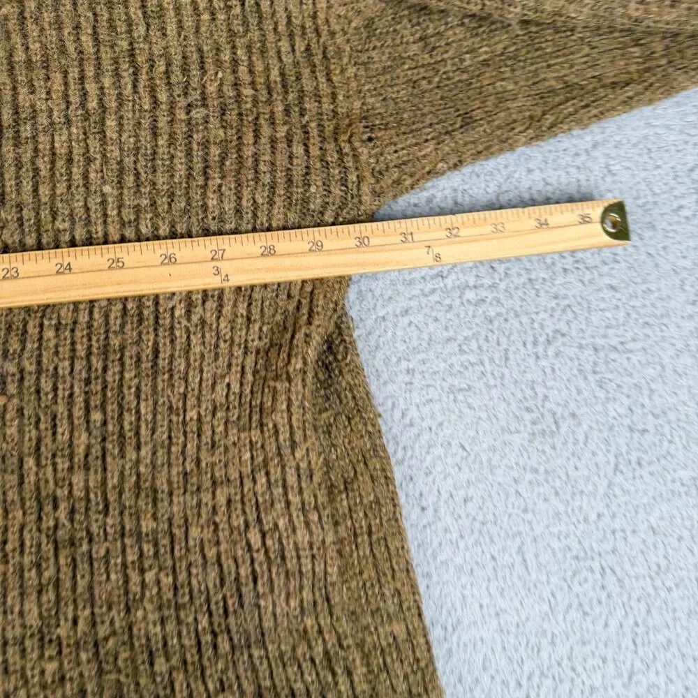 FREE PEOPLE Cardigan Womens L Brown Button Front Chunky Knit Wool Alpaca Blend